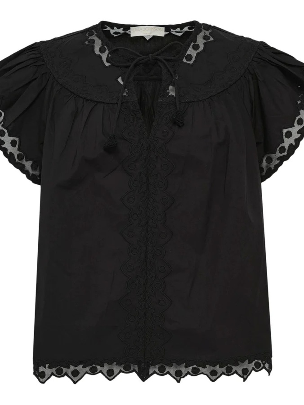 Ulla Johnson Effie flutter sleeve black top NWT - Picture 2 of 8